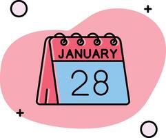 28: e av januari gled ikon vektor