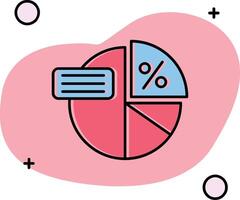 Kuchen Graph rutschte aus Symbol vektor