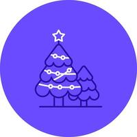 Weihnachten Baum Duo Melodie Farbe Kreis Symbol vektor