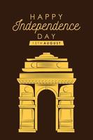 Happy India Independence Day Karte vektor