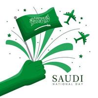 saudis nationaldag vykort vektor