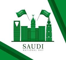 glad saudisk nationaldag vektor