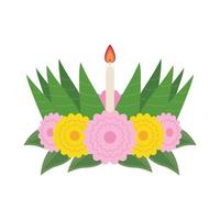 blommig dekoration loy krathong vektor