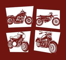 motorcykel ikon samling vektor