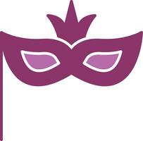 Karneval Maske Glyphe zwei Farbe Symbol vektor