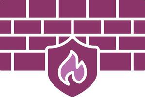 Firewall Glyphe zwei Farbe Symbol vektor