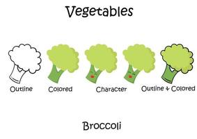 samling broccoli -grönsaksillustrationer vektor