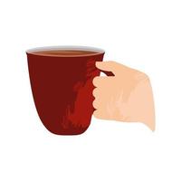 Hand mit Kaffeetasse vektor