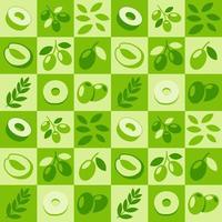 grünes olivgrünes abstraktes nahtloses geometrisches Vektormuster für Verpackungsdesign vektor