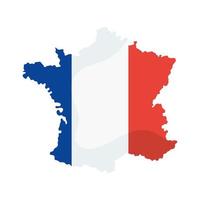 Frankreich-Flagge in der Karte vektor