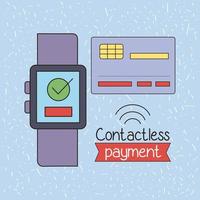 Kontaktloses Bezahlen mit Smartwatch vektor