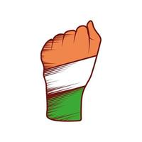 erhobene Hand Indien-Flagge vektor
