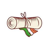 Zertifikat mit indischer Flagge vektor