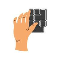 linke Hand mit Tastatur vektor