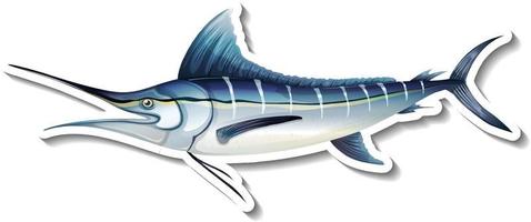 atlantic blue marlin fish sticker auf weißem hintergrund vektor