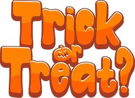 trick or treat word logo för halloween vektor