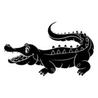 djur karaktär rolig krokodil siluett. barns illustration. vektor