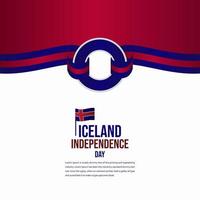 iceland självständighetsdag firande vektor mall design illustration