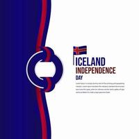 iceland självständighetsdag firande vektor mall design illustration