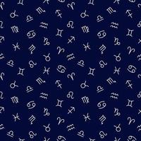 Tierkreiszeichen Muster. astrologischer nahtloser Vektorhintergrund für Textilien, Tapeten vektor