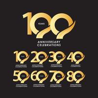 100 Jahre Jubiläumsfeier Nummer Vektor Vorlage Design Illustration