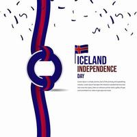 iceland självständighetsdag firande vektor mall design illustration