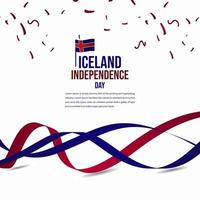 iceland självständighetsdag firande vektor mall design illustration