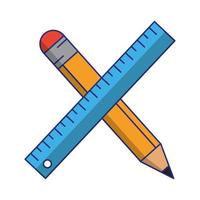 Bleistift und Lineal vektor