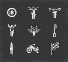 neun Biker-Embleme vektor