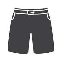 badbyxor glyph ikon. silhuett symbol. sportshorts. negativt utrymme. vektor isolerade illustration