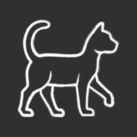 Hexenkatzen-Kreide-Symbol. Zauberin Haustier. magische Katze. Hexerei und Zauberei-Symbol. isolierte vektortafelillustration vektor