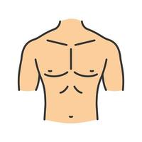 muskulöse männliche Brust Farbsymbol. isolierte Vektorillustration vektor