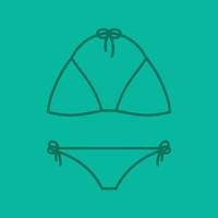 Badeanzug lineares Symbol. Bikini-Badeanzug. dünne Linie Umrisssymbole auf farbigem Hintergrund. Vektor-Illustration vektor