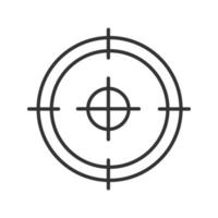 mål, mål, fokus, mål linjär ikon. tunn linje illustration. prickskytt sikt kontur symbol. vektor isolerade konturritning