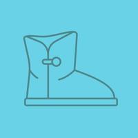 lineares Symbol für warme Stiefel für Frauen. dünne Linie Umrisssymbole auf farbigem Hintergrund. Vektor-Illustration vektor