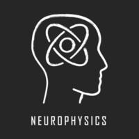 Kreidesymbol für Neurophysik. Nervensystem, Studium des menschlichen Gehirns. Zweig der Biophysik, Neurobiophysik. neurowissenschaftliche Forschung. kognitive Neurowissenschaften. isolierte vektortafelillustration vektor