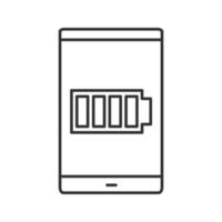 Lineares Symbol für hohe Batterie des Smartphones vektor