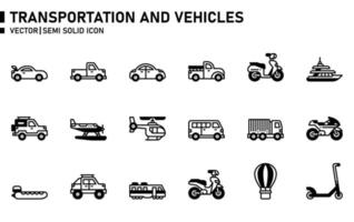 Transport- und Fahrzeugsymbol vektor