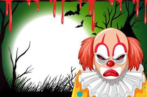 leeres halloween-banner mit gruseligem clown vektor