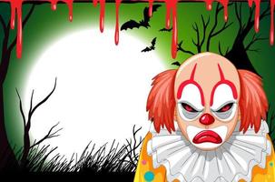 tom halloween banner med läskiga clown vektor