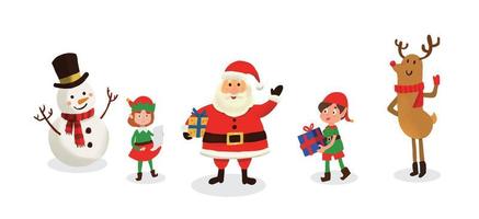 jultomten och vänner illustration för jul vektor
