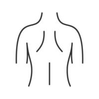 Das lineare Symbol für den Rücken der Frau. dünne Linie Abbildung. Kontursymbol. Vektor isolierte Umrisszeichnung