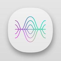 Symbol für die Sprachaufzeichnungs-App. Vibration, Geräuschpegel, Frequenzkurven. Lautstärke, Frequenz. Musikplayer-Logo. Web- oder mobile Anwendungen. isolierte Vektorgrafik vektor