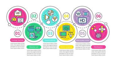 Video-Produktionsprozess-Vektor-Infografik-Vorlage vektor