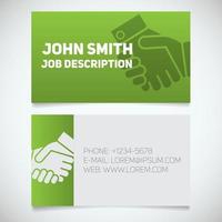 Visitenkarten-Druckvorlage mit Handshake-Logo. Unterhändler. Partnerschaft. Briefpapier-Design-Konzept. Vektor-Illustration vektor