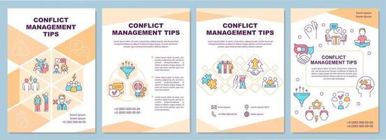 Broschürenvorlage mit Tipps zum Konfliktmanagement vektor
