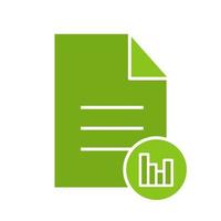 filstatistik glyf färgikon. dokument med diagram. silhuett symbol på svart bakgrund. negativt utrymme. vektor illustration