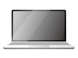 Laptop-Computer lokalisiert auf einem weißen Hintergrund. vektor