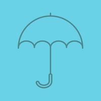 paraply linjär ikon. öppnat regnparaply. tunn linje disposition symboler på färg bakgrund. vektor illustration