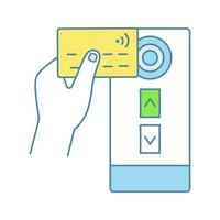 Farbsymbol für nfc-Kreditkartenleser vektor